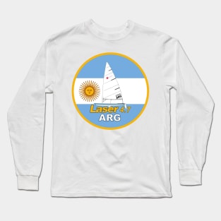 laser sailboat on flag Argentine Long Sleeve T-Shirt